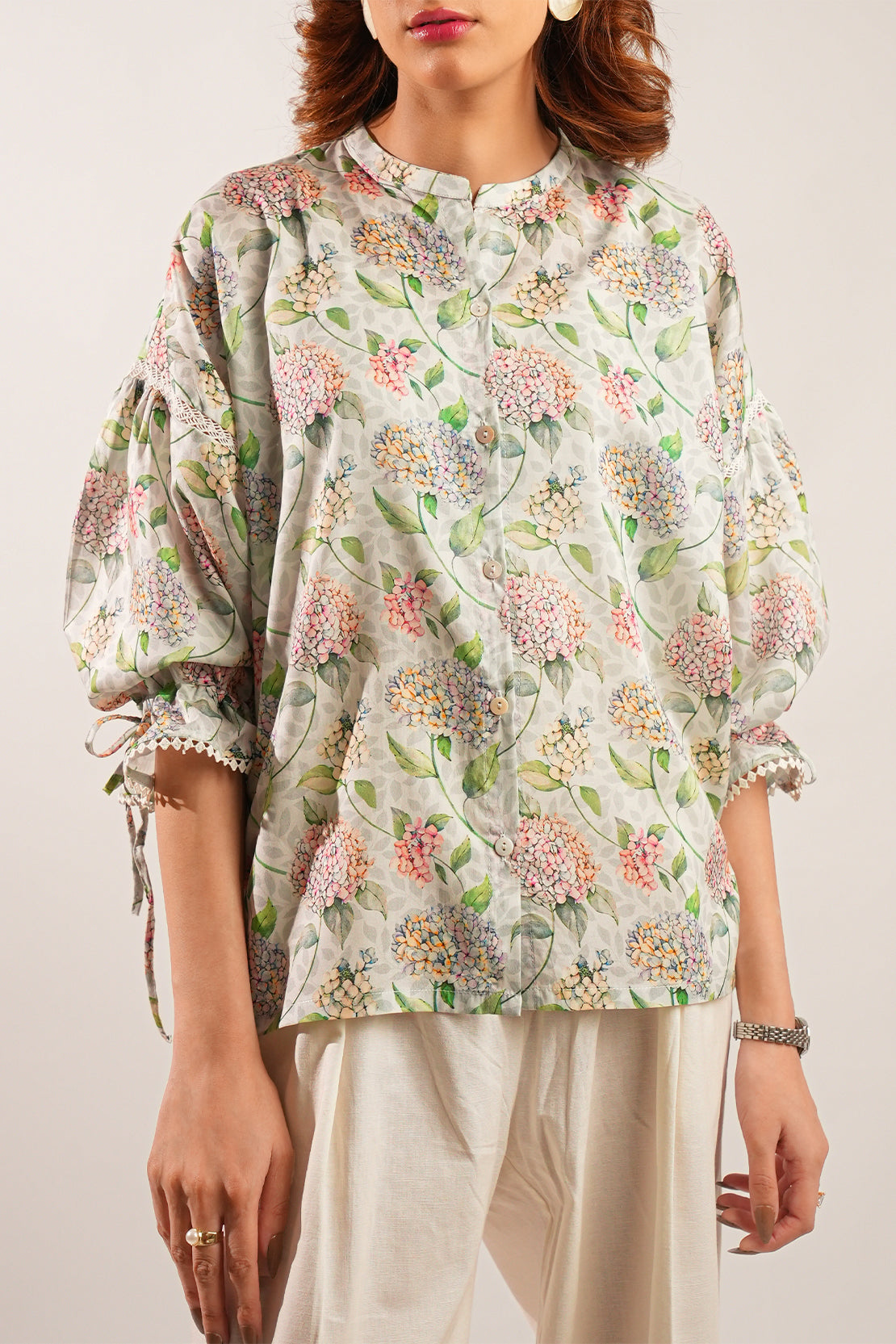 Printed Arabic Lawn Stitched Shirt – SAYA USA
