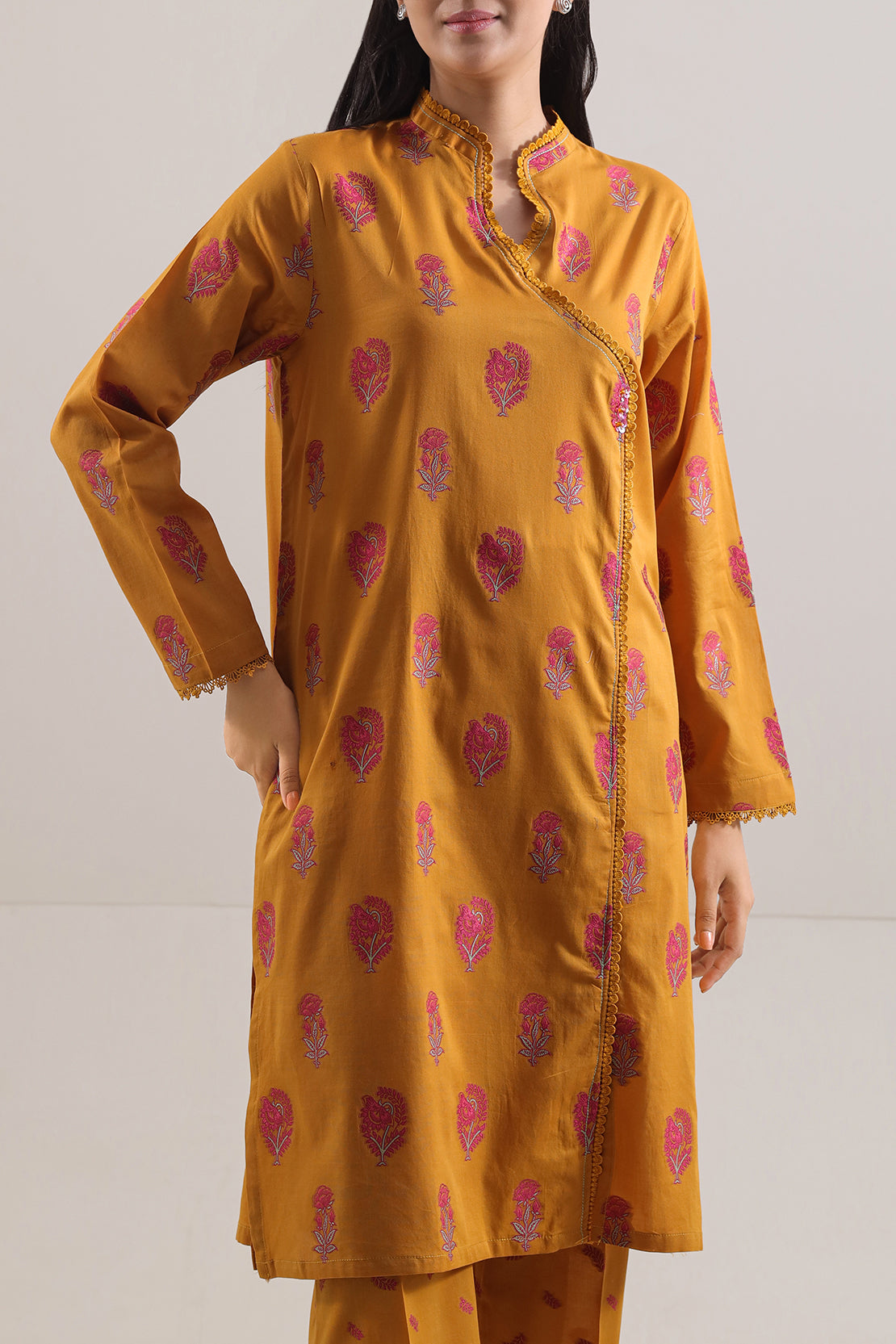 SaYa♥ Stitched Cotton Jacquard 2 Piece (Shirt/Trouser) – SAYA USA