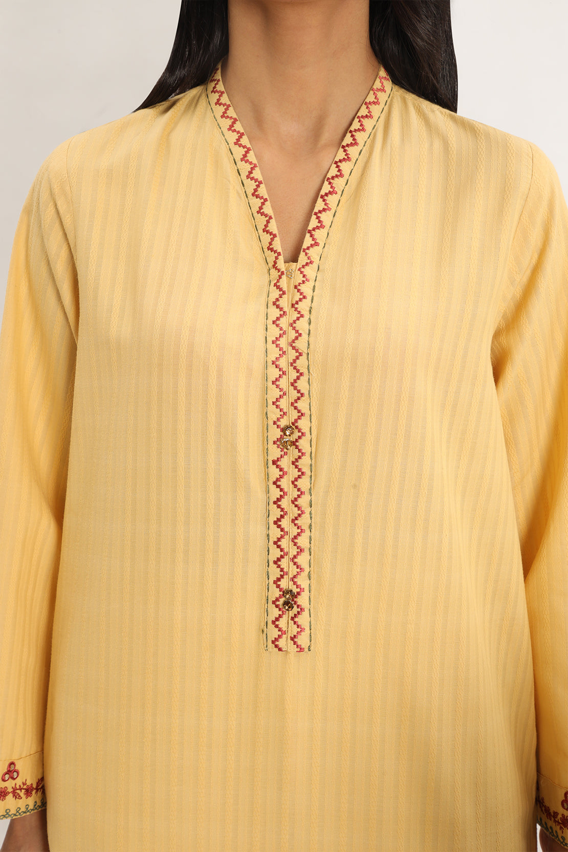 Embroidered Cotton Jacquard Stitched 2 Piece – SAYA USA