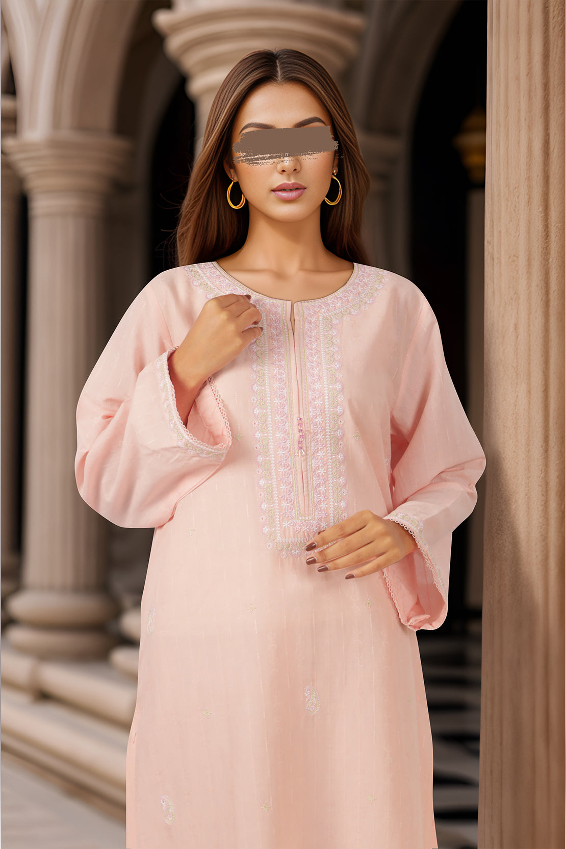 Embroidered Cotton Jacquard Stitched 2 Piece (Shirt/Trouser