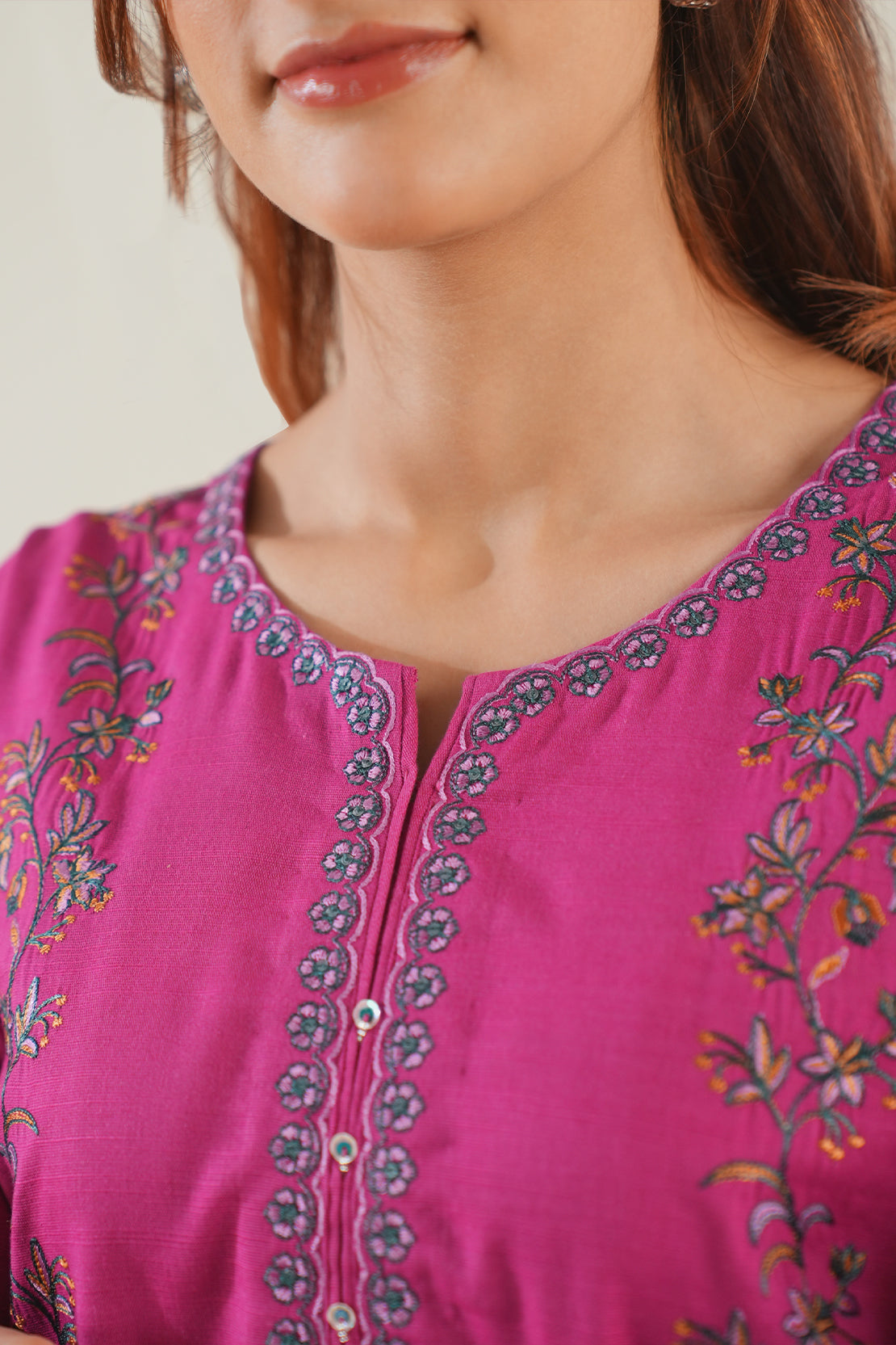 SaYa♥ Solid Embroidered Cotton Viscose Stitched 3 Piece – SAYA USA